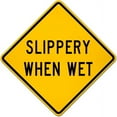 thumbnail image 1 of Vinyl Stickers - Slippery When Wet Sign K2 - Safety and Warning Warehouse Signs Stickers - 3.5" x 5" - 10 Pack, 1 of 5