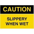 thumbnail image 1 of Vinyl Stickers - Slippery When Wet Sign K4 - Safety and Warning Warehouse Signs Stickers - 24" x 30" - 10 Pack, 1 of 5