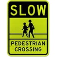 thumbnail image 1 of Vinyl Stickers - Slow Pedestrian Crossing Sign - Safety and Warning Warehouse Signs Stickers - 13" x 9" - 10 Pack, 1 of 5