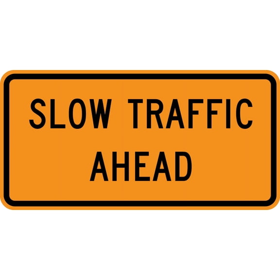 Vinyl Stickers - Slow Traffic Ahead - Safety and Warning Warehouse Signs Stickers - 10" x 7" - 10 Pack