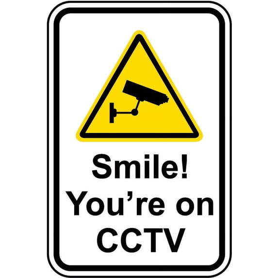 Vinyl Stickers - Smile You're on CCTV Sign - Safety and Warning ...