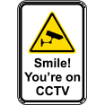 thumbnail image 1 of Vinyl Stickers - Smile You're on CCTV Sign - Safety and Warning Warehouse Signs Stickers - 24" x 30" - 10 Pack, 1 of 5