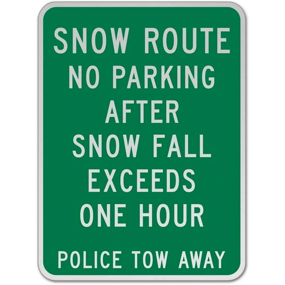 Vinyl Stickers - Snow Route No Parking Sign L1 - Safety and Warning Warehouse Signs Stickers - 10" x 7" - 6 Pack