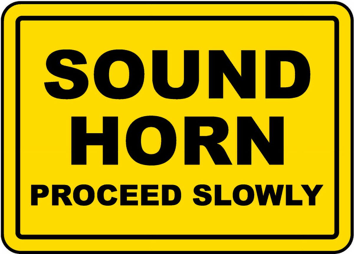 Vinyl Stickers - Sound Horn Proceed Slowly Sign - Safety and Warning ...