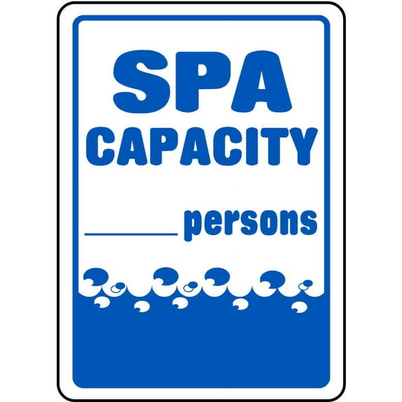 Vinyl Stickers - Spa Capacity Sign - Safety and Warning Warehouse Signs Stickers - 18" x 24" - 3 Pack