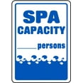 thumbnail image 1 of Vinyl Stickers - Spa Capacity Sign - Safety and Warning Warehouse Signs Stickers - 24" x 30" - 6 Pack, 1 of 5