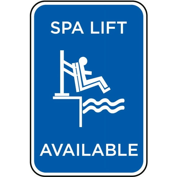 Vinyl Stickers - Spa Lift Available Sign - Safety and Warning Warehouse Signs Stickers - 18" x 24" - 3 Pack
