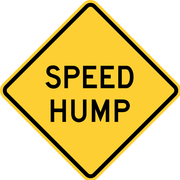 Vinyl Stickers - Speed Hump - Safety and Warning Warehouse Signs Stickers - 3.5" x 5" - 3 Pack