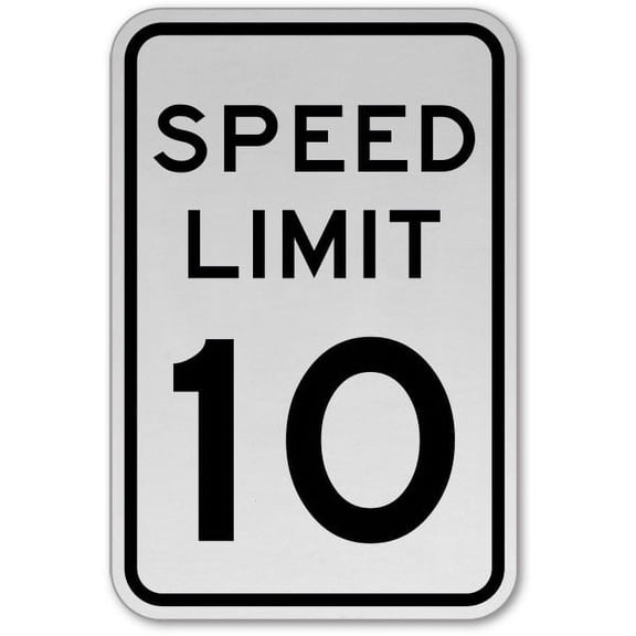 Vinyl Stickers - Speed Limit 10 MPH Sign - Safety and Warning Warehouse Signs Stickers - 10" x 7" - 3 Pack