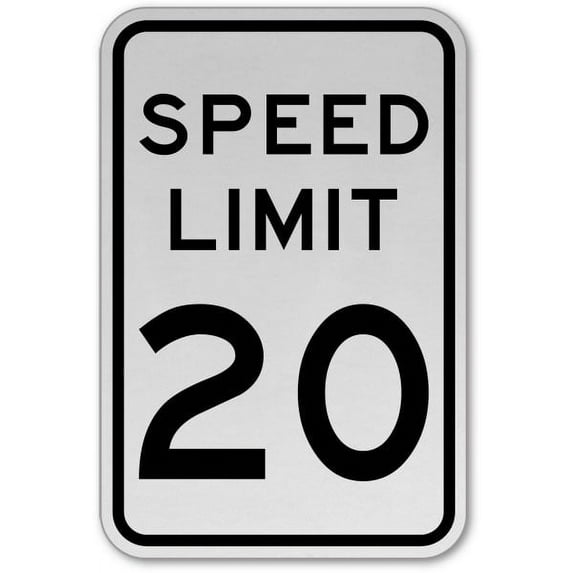 Vinyl Stickers - Speed Limit 20 MPH Sign - Safety and Warning Warehouse Signs Stickers - 3.5" x 5" - 3 Pack