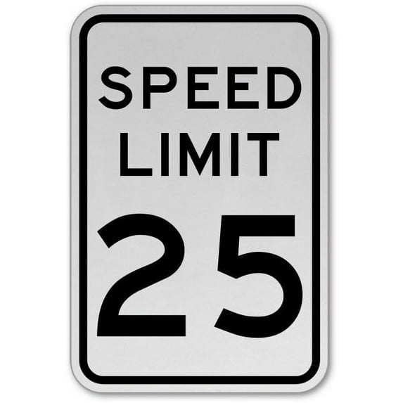 Vinyl Stickers - Speed Limit 25 MPH Sign - Safety and Warning Warehouse Signs Stickers - 18" x 24" - 3 Pack