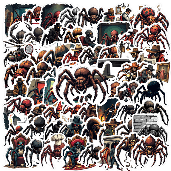 Vinyl Stickers Spider Waterproof Stickers Spider Detective Stickers for Notebooks Suitcases Instruments