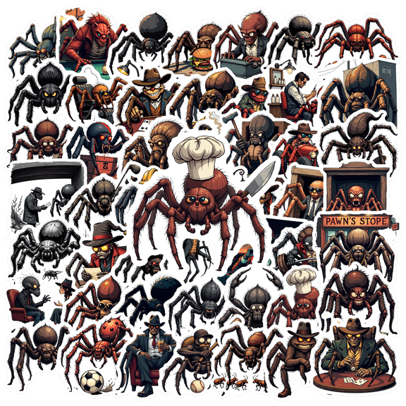 Vinyl Stickers Spider Waterproof Stickers Spider Detective Stickers for Notebooks Suitcases Instruments