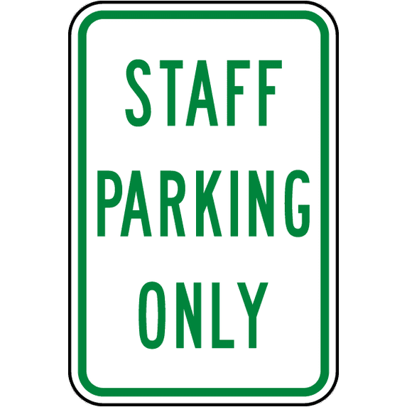 Vinyl Stickers - Staff Parking Only Sign - Safety and Warning Warehouse Signs Stickers - 3.5" x 5" - 10 Pack
