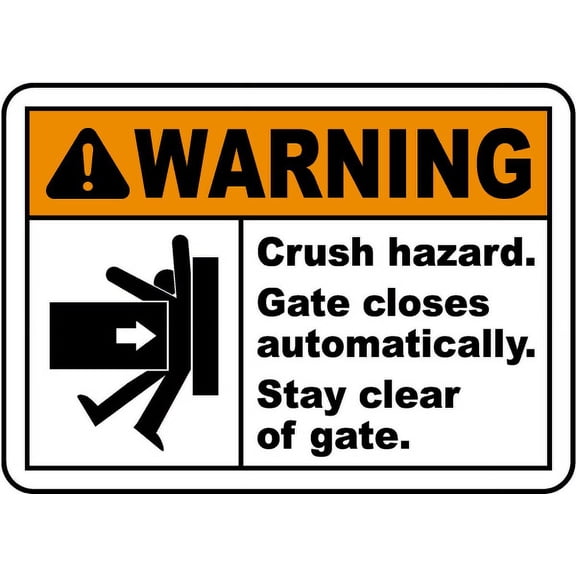 Vinyl Stickers - Stay Clear Crush Hazard Sign - Safety and Warning Warehouse Signs Stickers - 10" x 7" - 3 Pack
