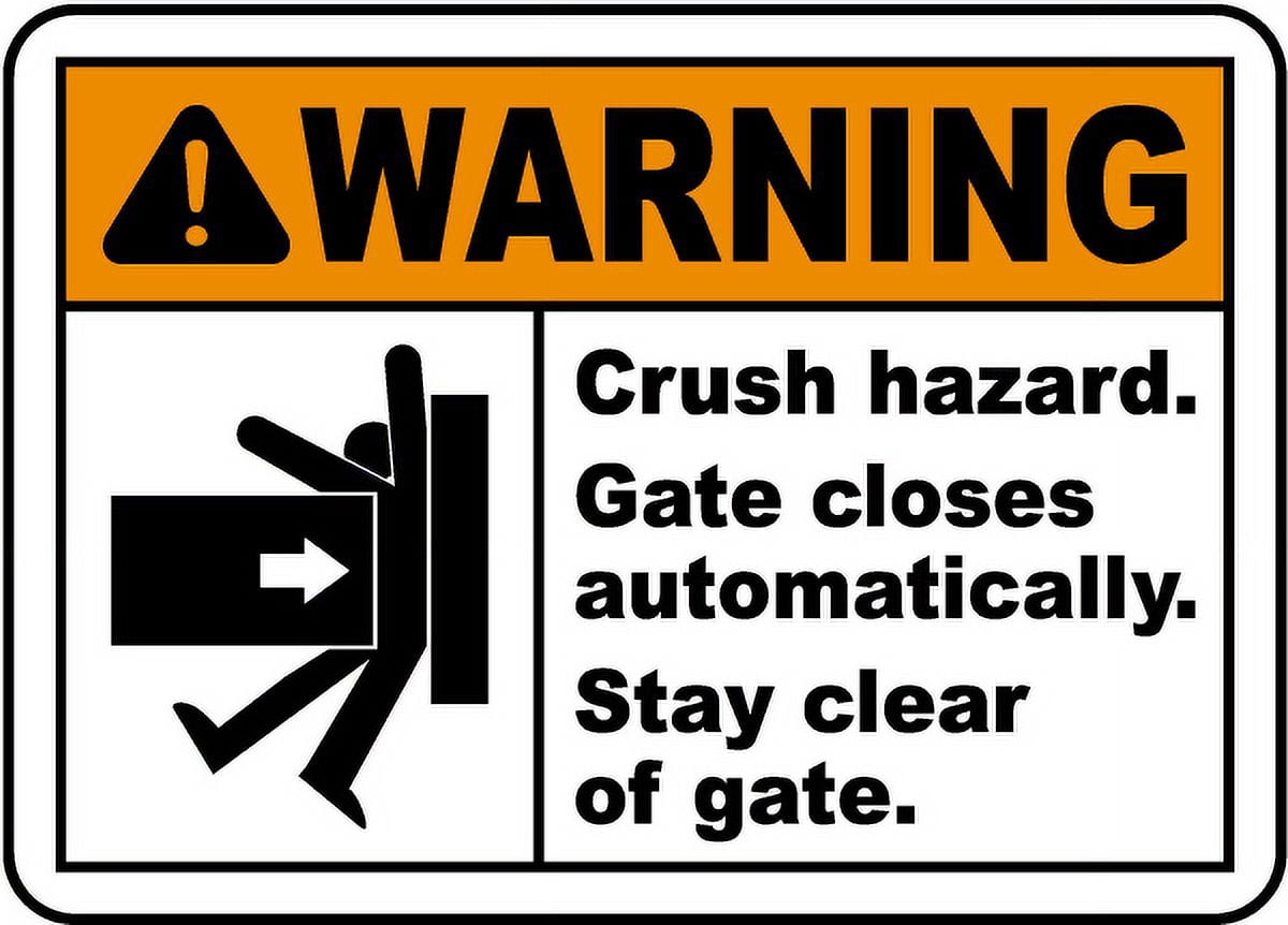 Vinyl Stickers - Stay Clear Crush Hazard Sign - Safety and Warning ...