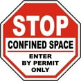 thumbnail image 1 of Vinyl Stickers - Stop Enter by Permit Only Sign - Safety and Warning Warehouse Signs Stickers - 3.5" x 5" - 10 Pack, 1 of 5
