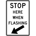 thumbnail image 1 of Vinyl Stickers - Stop Here When Flashing N9 - Safety and Warning Warehouse Signs Stickers - 18" x 24" - 6 Pack, 1 of 5