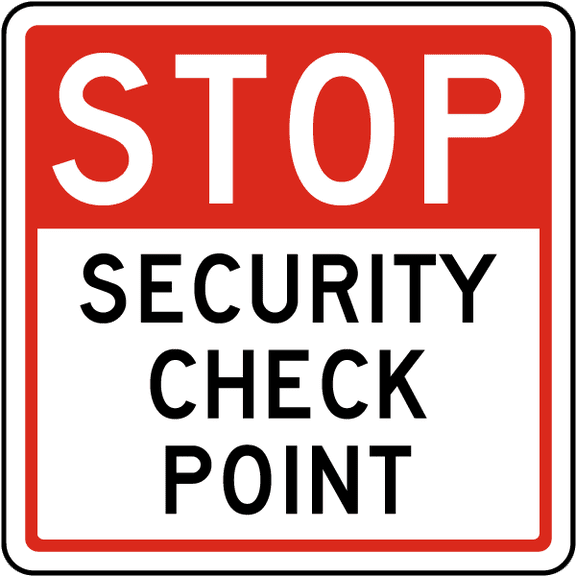 Vinyl Stickers - Stop Security Check Point Sign - Safety and Warning Warehouse Signs Stickers - 10" x 7" - 3 Pack
