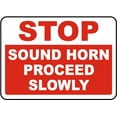 thumbnail image 1 of Vinyl Stickers - Stop Sound Horn Proceed Slowly Sign - Safety and Warning Warehouse Signs Stickers - 13" x 9" - 3 Pack, 1 of 5