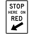 thumbnail image 1 of Vinyl Stickers - Stop here on red - Safety and Warning Warehouse Signs Stickers - 3.5" x 5" - 10 Pack, 1 of 5