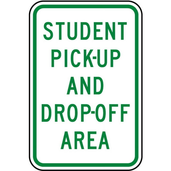 Vinyl Stickers - Student Pick-Up and Drop-Off Area Sign - Safety and Warning Warehouse Signs Stickers - 24" x 30" - 6 Pack