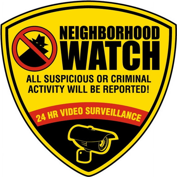 Vinyl Stickers - Suspicious or Criminal Activity Will Be Reported Sign - Safety and Warning Warehouse Signs Stickers - 10" x 7" - 3 Pack