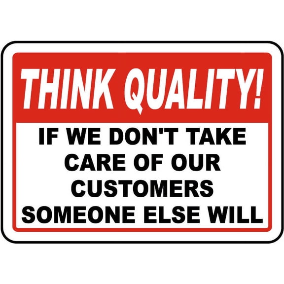 Vinyl Stickers - Take Care of Customers Sign - Safety and Warning Warehouse Signs Stickers - 10" x 7" - 10 Pack