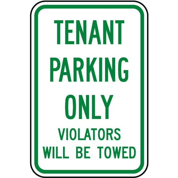 Vinyl Stickers - Tenant Parking Only Violators Towed Sign - Safety and Warning Warehouse Signs Stickers - 13" x 9" - 6 Pack