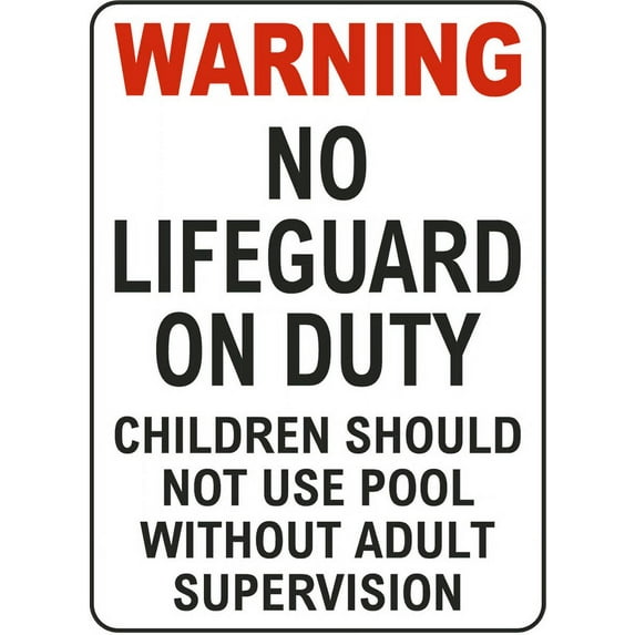 Vinyl Stickers - Texas No Lifeguard Sign - Safety and Warning Warehouse Signs Stickers - 10" x 7" - 10 Pack