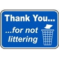 thumbnail image 1 of Vinyl Stickers - Thank You for Not Littering Sign - Safety and Warning Warehouse Signs Stickers - 13" x 9" - 6 Pack, 1 of 5