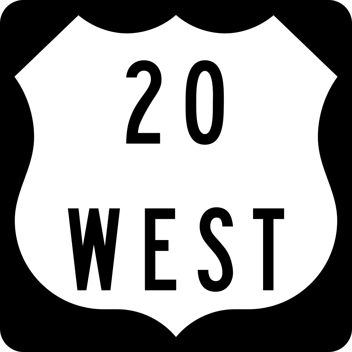 Vinyl Stickers - The Now-Defunct, Non-Standard US 20 west Sign, Main St ...