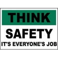 thumbnail image 1 of Vinyl Stickers - Think Safety It's Everyone's Job Sign - Safety and Warning Warehouse Signs Stickers - 3.5" x 5" - 3 Pack, 1 of 5