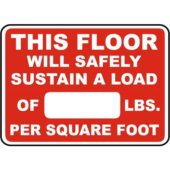 Vinyl Stickers - This Floor Will Safety Sustain Sign Q1 - Safety and Warning Warehouse Signs Stickers - 3.5" x 5" - 3 Pack