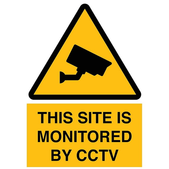 Vinyl Stickers - This Site is Monitored by CCTV Sign - Safety and Warning Warehouse Signs Stickers - 24" x 30" - 6 Pack