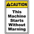 thumbnail image 1 of Vinyl Stickers - This Starts Without Warning Sign - Safety and Warning Warehouse Signs Stickers - 18" x 24" - 10 Pack, 1 of 5