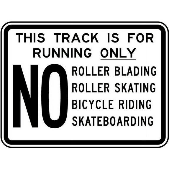 Vinyl Stickers - This Track is for Running Only Sign - Safety and Warning Warehouse Signs Stickers - 10" x 7" - 6 Pack