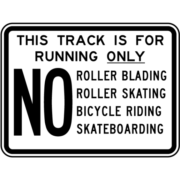 Vinyl Stickers - This Track is for Running Only Sign - Safety and Warning Warehouse Signs Stickers - 3.5" x 5" - 3 Pack
