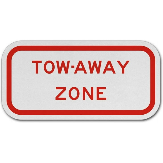 Vinyl Stickers - Tow Away Zone Sign R4 - Safety and Warning Warehouse Signs Stickers - 13" x 9" - 6 Pack