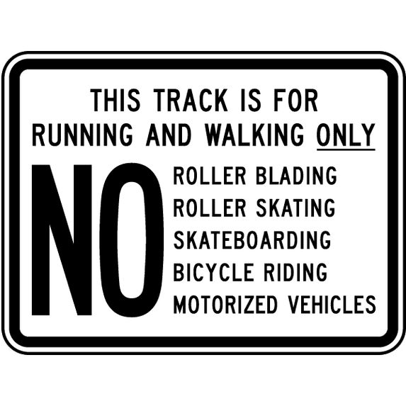 Vinyl Stickers - Track for Running & Walking Only Sign - Safety and ...