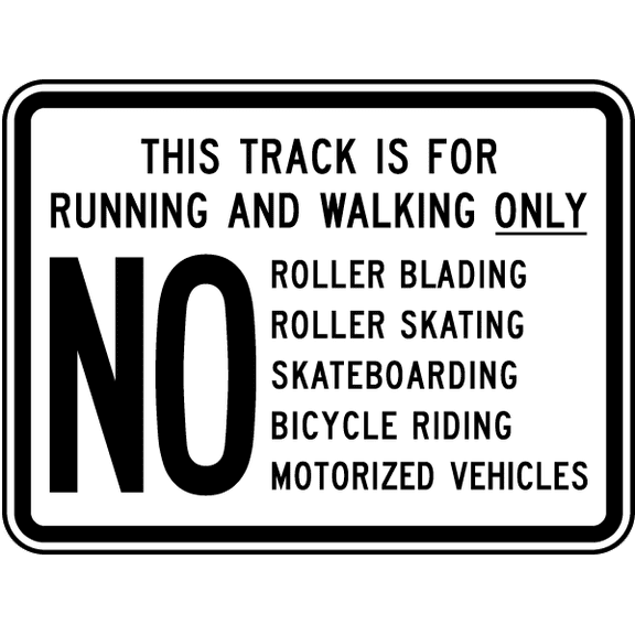 Vinyl Stickers - Track for Running & Walking Only Sign - Safety and Warning Warehouse Signs Stickers - 3.5" x 5" - 3 Pack