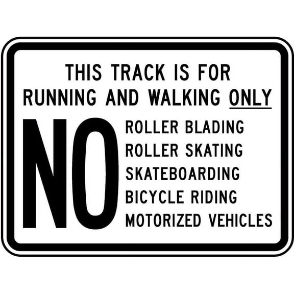Vinyl Stickers - Track for Running & Walking Only Sign - Safety and Warning Warehouse Signs Stickers - 3.5" x 5" - 6 Pack