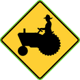 thumbnail image 1 of Vinyl Stickers - Tractor/Farm Vehicle Crossing - Safety and Warning Warehouse Signs Stickers - 10" x 7" - 6 Pack, 1 of 5