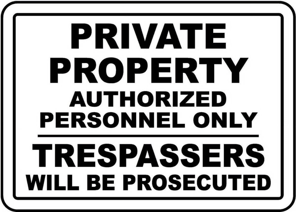 Vinyl Stickers - Trespassers Will Be Prosecuted Sign R8 - Safety and ...