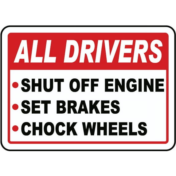 Vinyl Stickers - Truck Driver Parking Checklist Sign S2 - Safety and Warning Warehouse Signs Stickers - 24" x 30" - 6 Pack