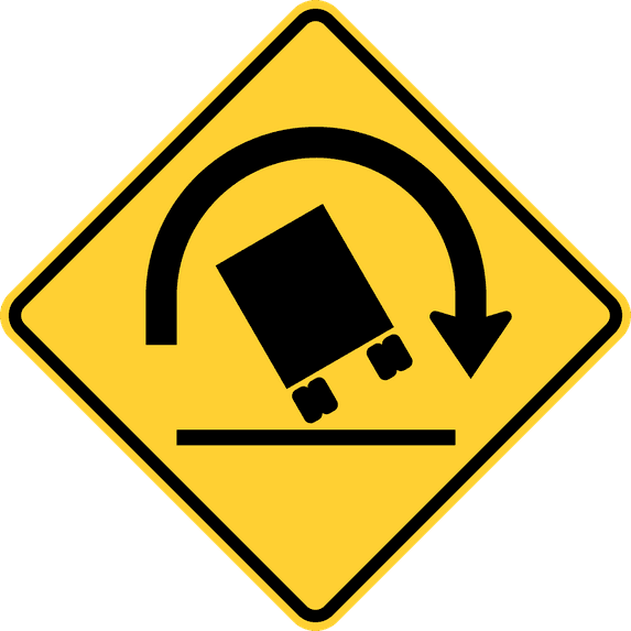 Vinyl Stickers - Truck Rollover Warning - Safety and Warning Warehouse Signs Stickers - 3.5" x 5" - 3 Pack
