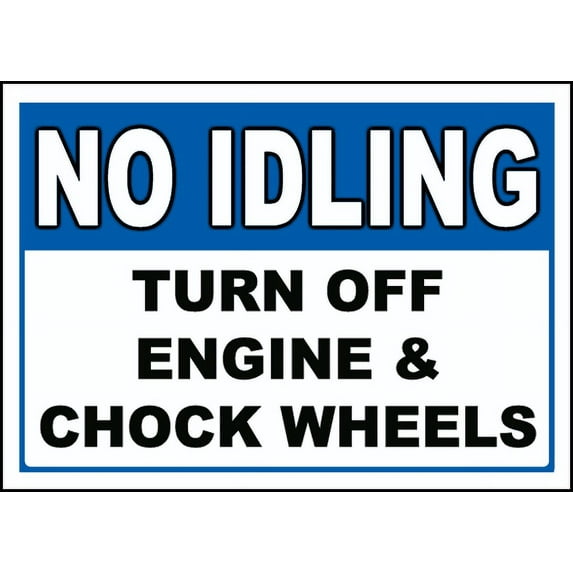 Vinyl Stickers - Turn Off Engine & Chock Wheels Sign - Safety and Warning Warehouse Signs Stickers - 18" x 24" - 10 Pack