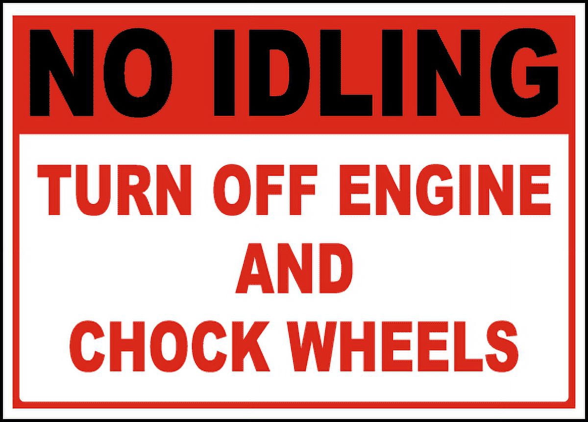 Engine Off Sticker Vinyl Stickers - Turn Off Engine and Chock Wheels Sign - Safety and ...