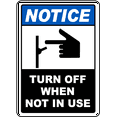 thumbnail image 1 of Vinyl Stickers - Turn Off When Not in Use Sign - Safety and Warning Warehouse Signs Stickers - 18" x 24" - 10 Pack, 1 of 5
