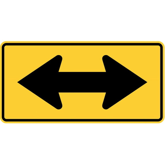 Vinyl Stickers - Two Directional Arrow - Safety and Warning Warehouse Signs Stickers - 13" x 9" - 3 Pack